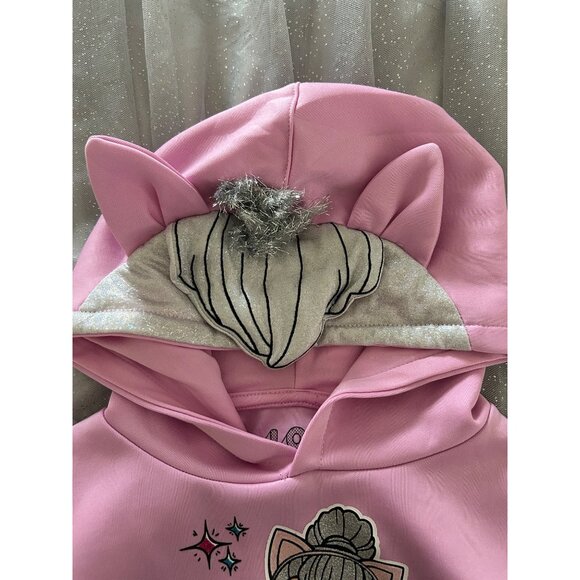 LOL Surprise! Glitter On Pink Hoodie Dress XS (4/5) With Silver Glitter Tulle Sk - Picture 7 of 7